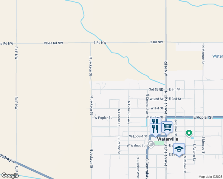 map of restaurants, bars, coffee shops, grocery stores, and more near 515 North Warren Street in Waterville