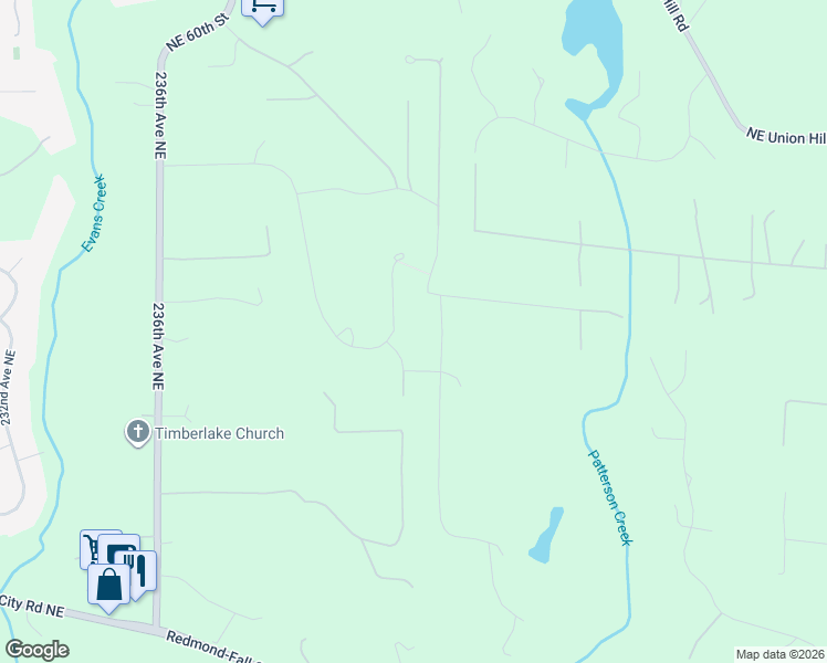 map of restaurants, bars, coffee shops, grocery stores, and more near 5010 243rd Avenue Northeast in Redmond