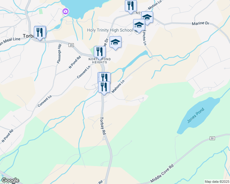 map of restaurants, bars, coffee shops, grocery stores, and more near 8 Salerno Place in Torbay