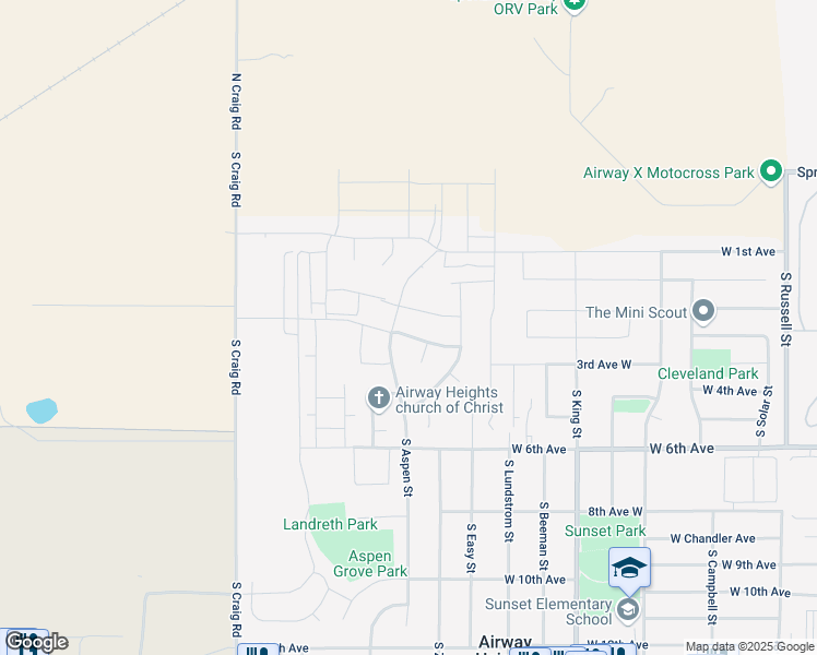 map of restaurants, bars, coffee shops, grocery stores, and more near 13430 W Whitetip Ave in Airway Heights