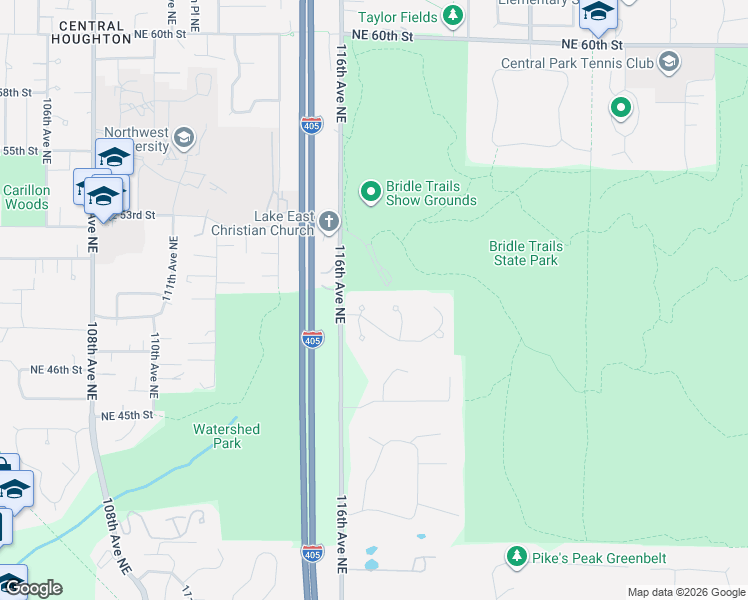 map of restaurants, bars, coffee shops, grocery stores, and more near 4810 117th Place Northeast in Kirkland