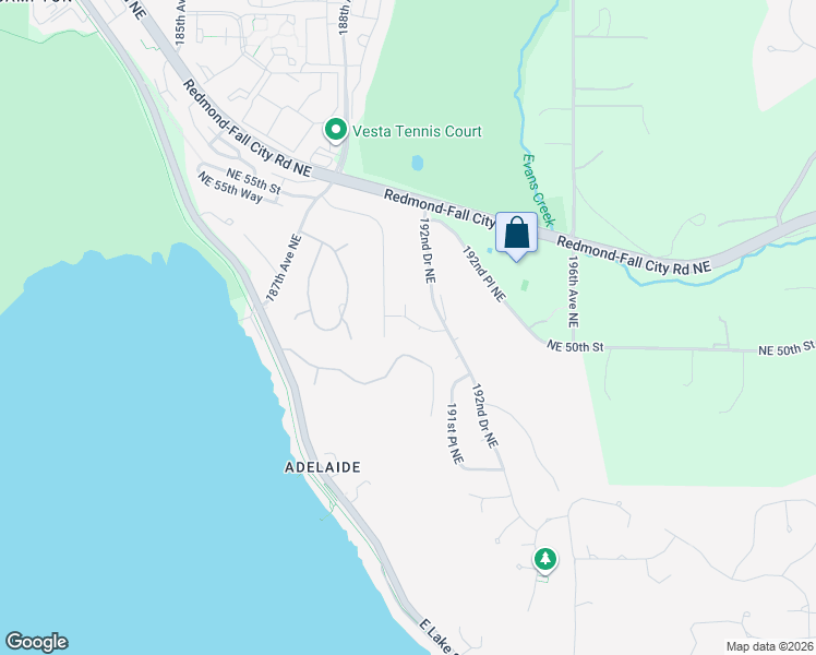 map of restaurants, bars, coffee shops, grocery stores, and more near 19101 Northeast 51st Street in Sammamish