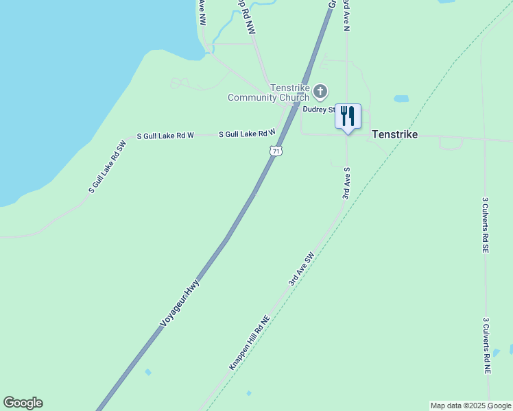map of restaurants, bars, coffee shops, grocery stores, and more near 216 U.S. 71 in Tenstrike