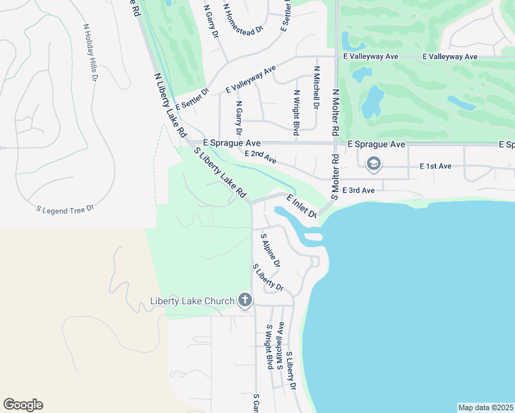 map of restaurants, bars, coffee shops, grocery stores, and more near 23118 East Inlet Drive in Liberty Lake