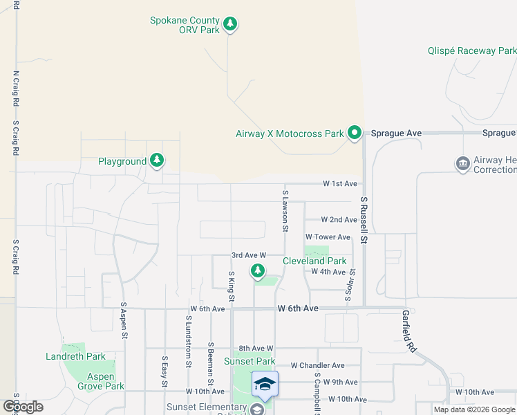 map of restaurants, bars, coffee shops, grocery stores, and more near 13024 West 6th Street in Airway Heights