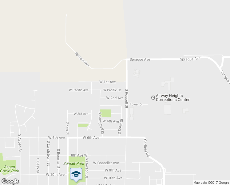 map of restaurants, bars, coffee shops, grocery stores, and more near 12505 West Pacific Court in Airway Heights