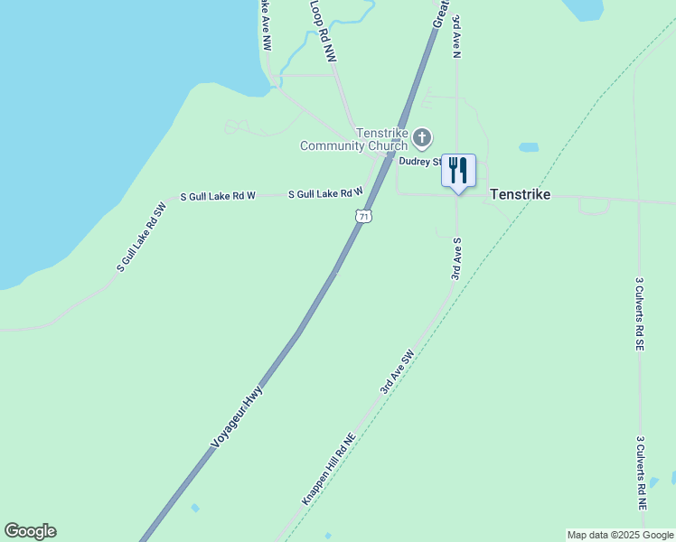 map of restaurants, bars, coffee shops, grocery stores, and more near 216 U.S. 71 in Tenstrike