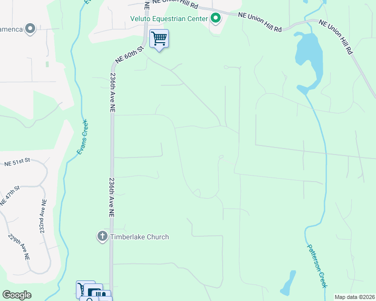 map of restaurants, bars, coffee shops, grocery stores, and more near 24055 Northeast 53rd Place in Redmond