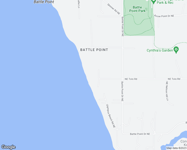 map of restaurants, bars, coffee shops, grocery stores, and more near 4655 Northeast Tolo Road in Bainbridge Island