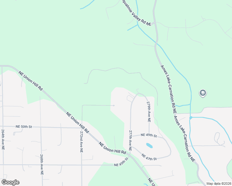 map of restaurants, bars, coffee shops, grocery stores, and more near 27522 Northeast 53rd Street in Redmond