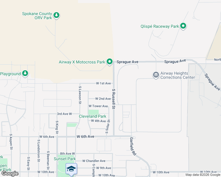 map of restaurants, bars, coffee shops, grocery stores, and more near 12410 West Pacific Court in Airway Heights