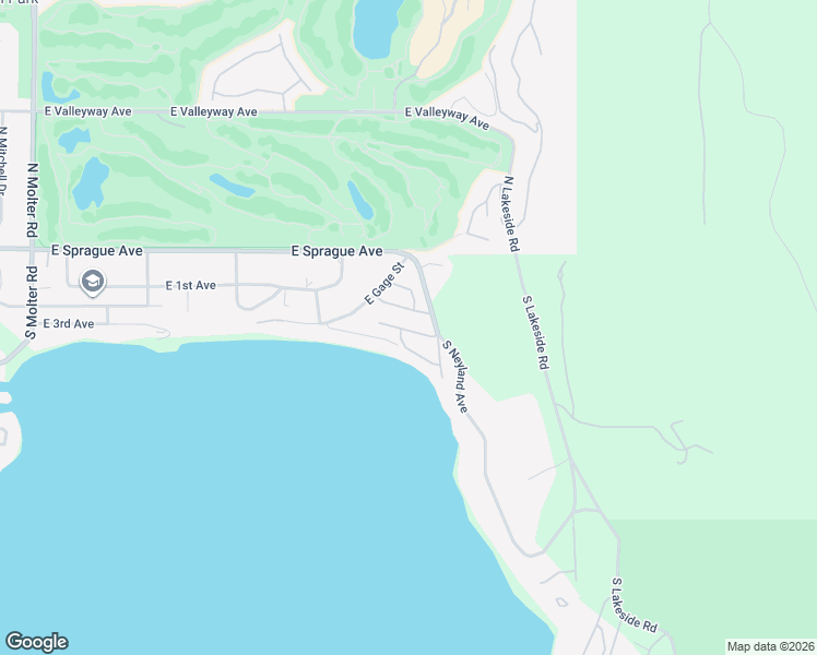 map of restaurants, bars, coffee shops, grocery stores, and more near 120 South Neyland Avenue in Liberty Lake