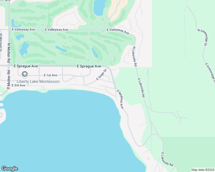 map of restaurants, bars, coffee shops, grocery stores, and more near 120 South Neyland Avenue in Liberty Lake