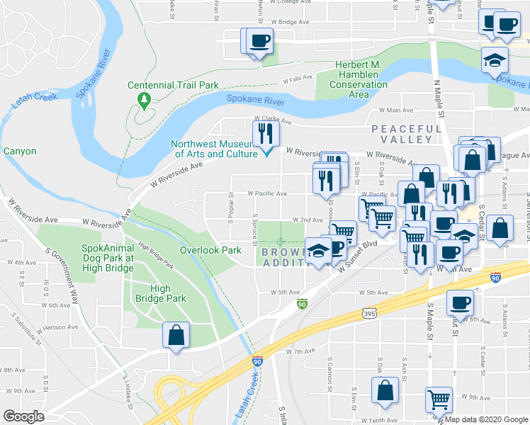 map of restaurants, bars, coffee shops, grocery stores, and more near 2227 West Pacific Avenue in San Francisco