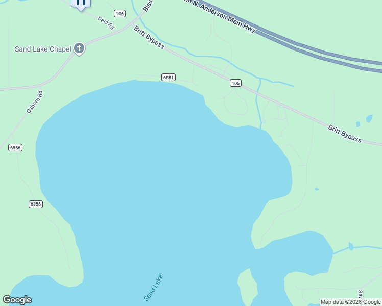 map of restaurants, bars, coffee shops, grocery stores, and more near Osborn Road in Britt