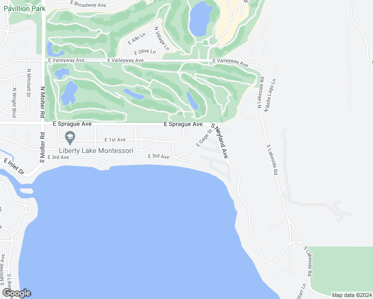 map of restaurants, bars, coffee shops, grocery stores, and more near 24407 East Gage Street in Liberty Lake