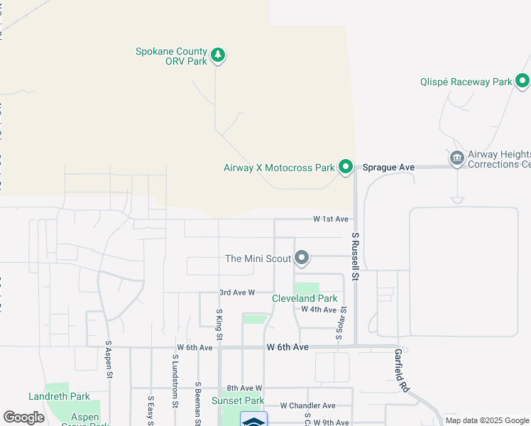 map of restaurants, bars, coffee shops, grocery stores, and more near 12813 West 1st Avenue in Airway Heights