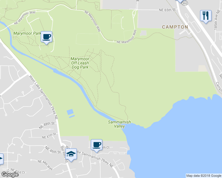 map of restaurants, bars, coffee shops, grocery stores, and more near Heron Loop Trail in Redmond