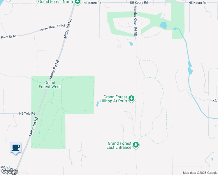 map of restaurants, bars, coffee shops, grocery stores, and more near 10555 Mandus Olson Road Northeast in Bainbridge Island
