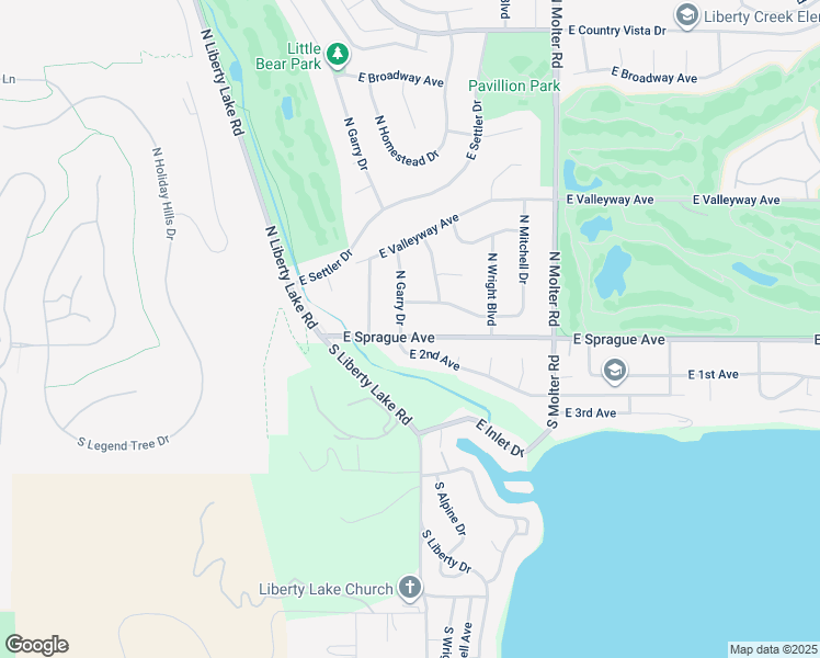map of restaurants, bars, coffee shops, grocery stores, and more near 23102 East 2nd Avenue in Liberty Lake
