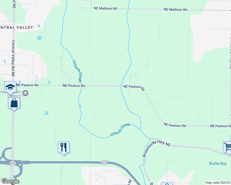 map of restaurants, bars, coffee shops, grocery stores, and more near 1085 Northeast Paulson Road in Poulsbo