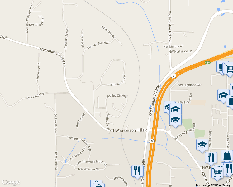 map of restaurants, bars, coffee shops, grocery stores, and more near 10609 Sirocco Circle Northwest in Silverdale