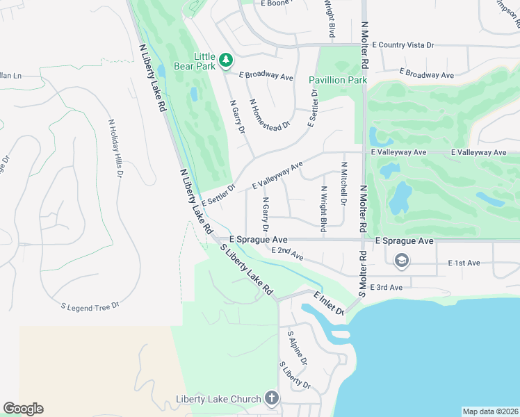 map of restaurants, bars, coffee shops, grocery stores, and more near 117 North Garry Drive in Liberty Lake