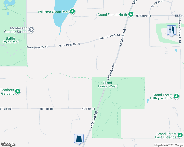 map of restaurants, bars, coffee shops, grocery stores, and more near 6518 Justin Court Northeast in Bainbridge Island