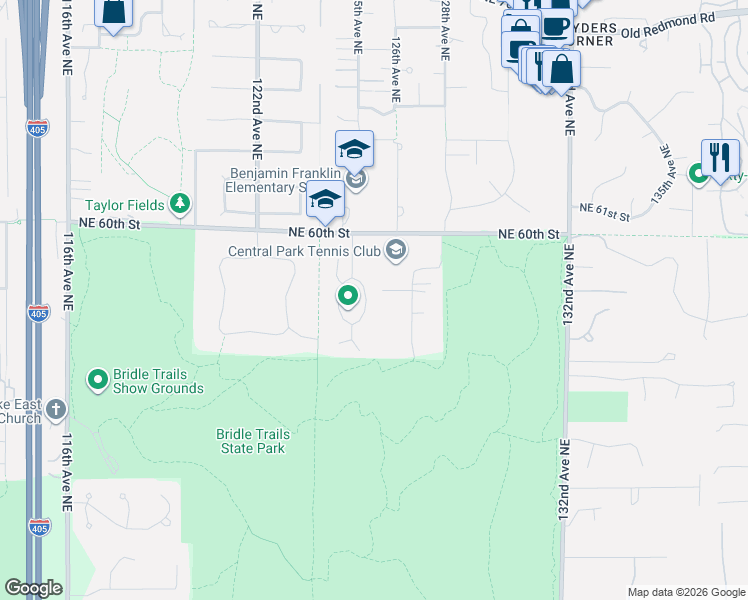 map of restaurants, bars, coffee shops, grocery stores, and more near 5726 125th Lane Northeast in Kirkland