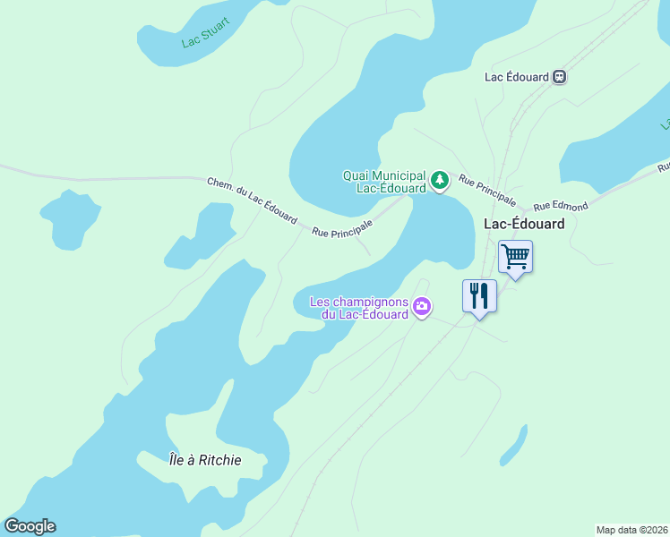 map of restaurants, bars, coffee shops, grocery stores, and more near 42 Chemin Bertrand in La Tuque