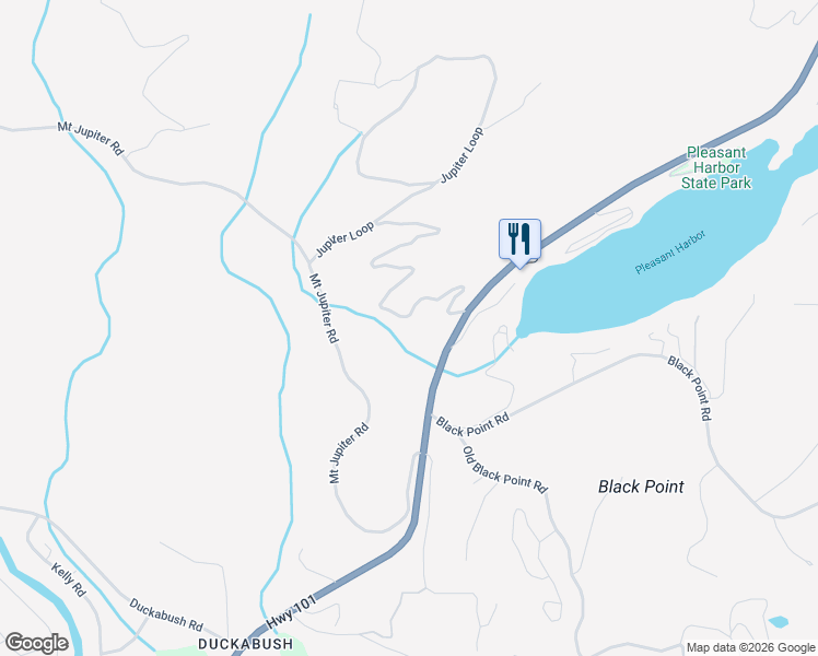 map of restaurants, bars, coffee shops, grocery stores, and more near 554 Madrona Ridge Drive in Brinnon