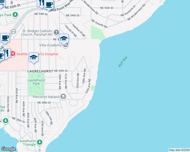 map of restaurants, bars, coffee shops, grocery stores, and more near in Seattle