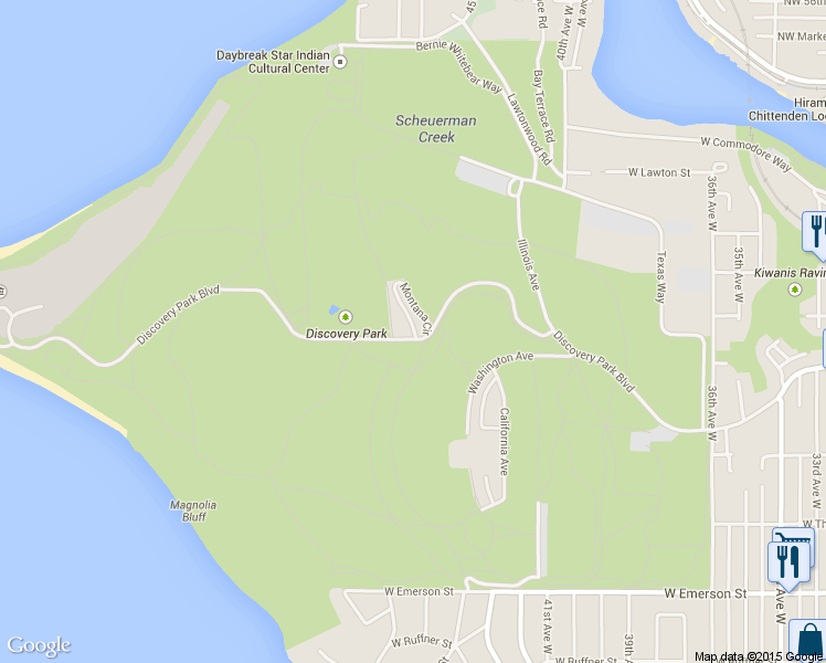 map of restaurants, bars, coffee shops, grocery stores, and more near 4404 Montana Circle in Seattle