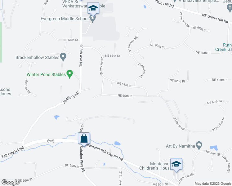 map of restaurants, bars, coffee shops, grocery stores, and more near 21120 Northeast 60th Place in Redmond