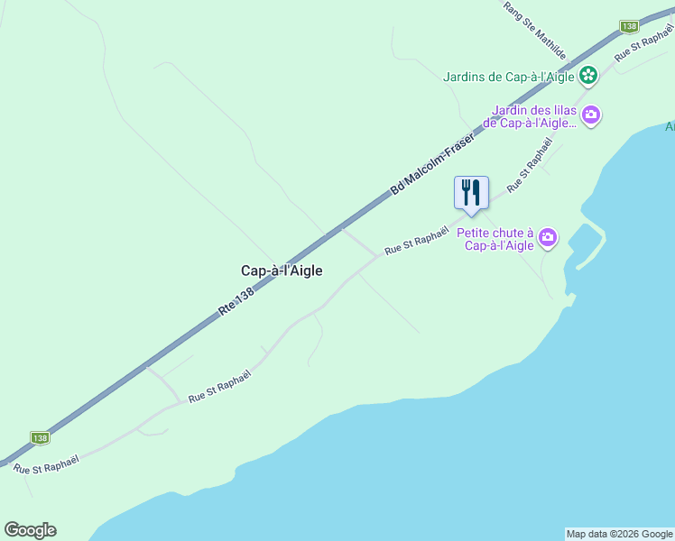 map of restaurants, bars, coffee shops, grocery stores, and more near 301 Rue Saint Raphaël in La Malbaie