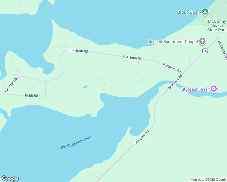 map of restaurants, bars, coffee shops, grocery stores, and more near 12950 Bay City Road in Side Lake