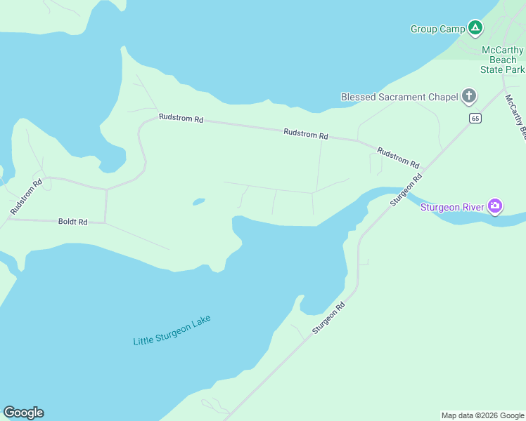 map of restaurants, bars, coffee shops, grocery stores, and more near 12950 Bay City Road in Side Lake