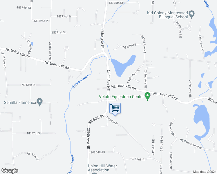 map of restaurants, bars, coffee shops, grocery stores, and more near 23800 Northeast Union Hill Road in Redmond
