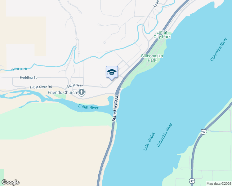 map of restaurants, bars, coffee shops, grocery stores, and more near 2633 Entiat Way in Entiat