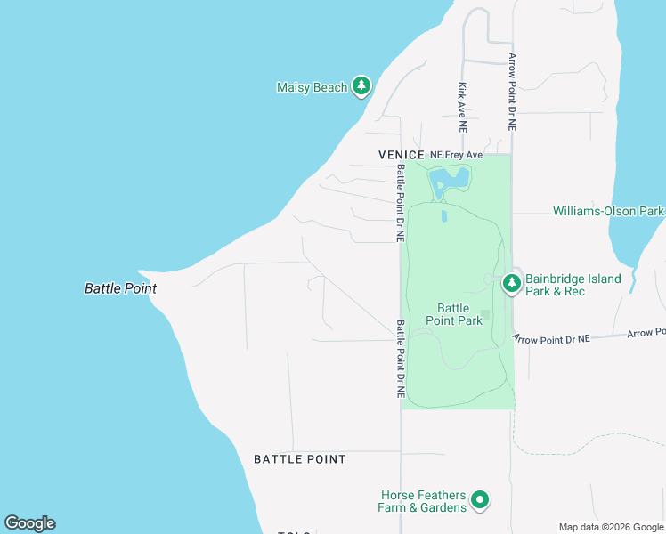 map of restaurants, bars, coffee shops, grocery stores, and more near 11012 Skinner Road Northeast in Bainbridge Island
