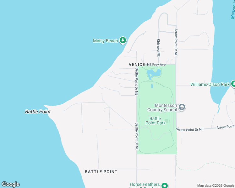 map of restaurants, bars, coffee shops, grocery stores, and more near 11012 Skinner Road Northeast in Bainbridge Island