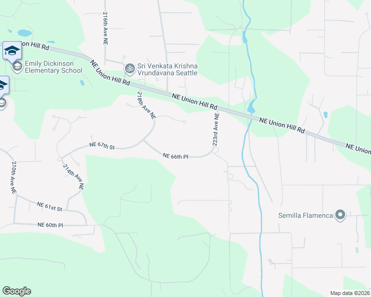 map of restaurants, bars, coffee shops, grocery stores, and more near 22104 Northeast 66th Place in Redmond