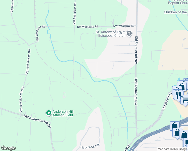 map of restaurants, bars, coffee shops, grocery stores, and more near 4789 Northwest Hosman Circle in Silverdale