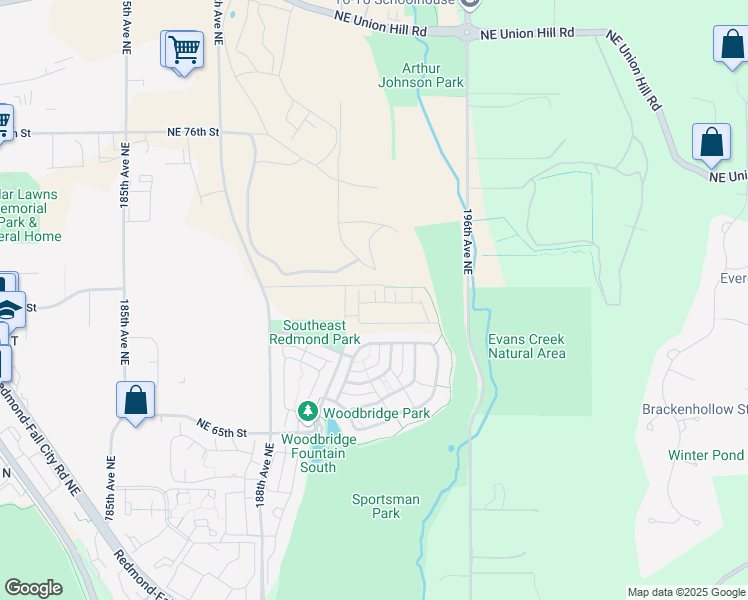 map of restaurants, bars, coffee shops, grocery stores, and more near 19166 NE 68th Way in Redmond