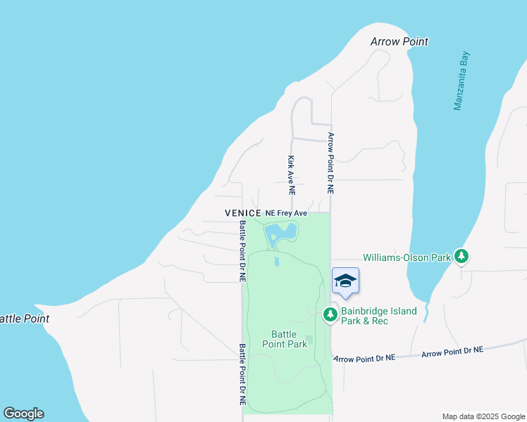 map of restaurants, bars, coffee shops, grocery stores, and more near 11600 Olympic View Drive Northeast in Bainbridge Island