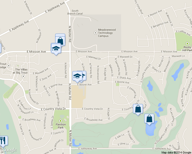 map of restaurants, bars, coffee shops, grocery stores, and more near 1215 N Stevenson Rd in Liberty Lake