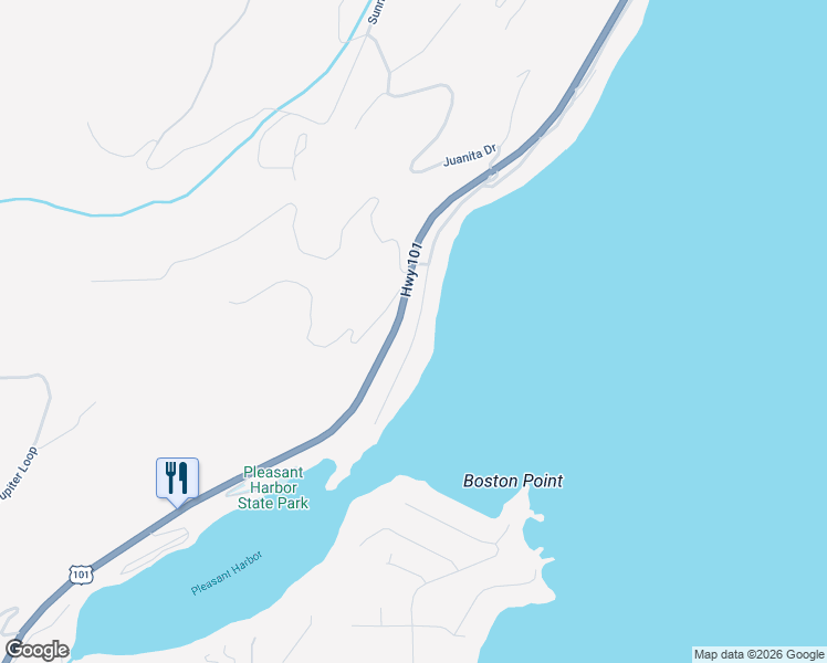 map of restaurants, bars, coffee shops, grocery stores, and more near 291 Pleasant Harbor Road in Brinnon