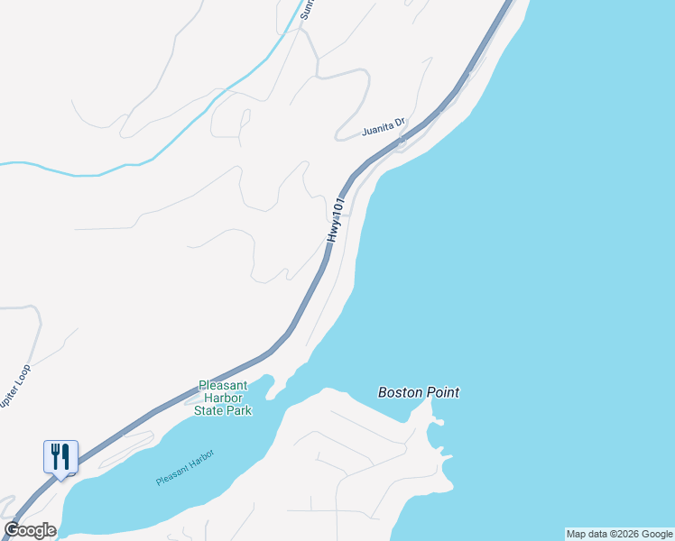 map of restaurants, bars, coffee shops, grocery stores, and more near 291 Pleasant Harbor Road in Brinnon