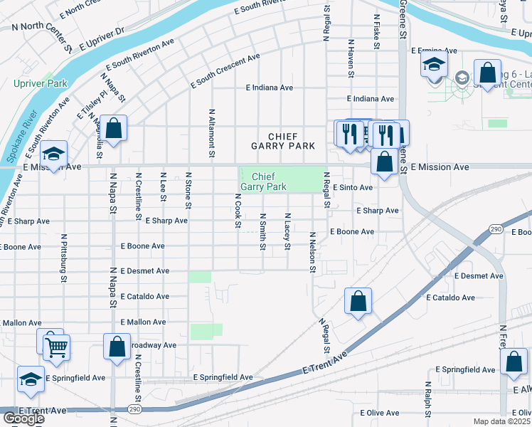 1323 Smith Spokane Wa Walk Score Map Of Restaurants Bars Coffee S Grocery Ore Near 1323