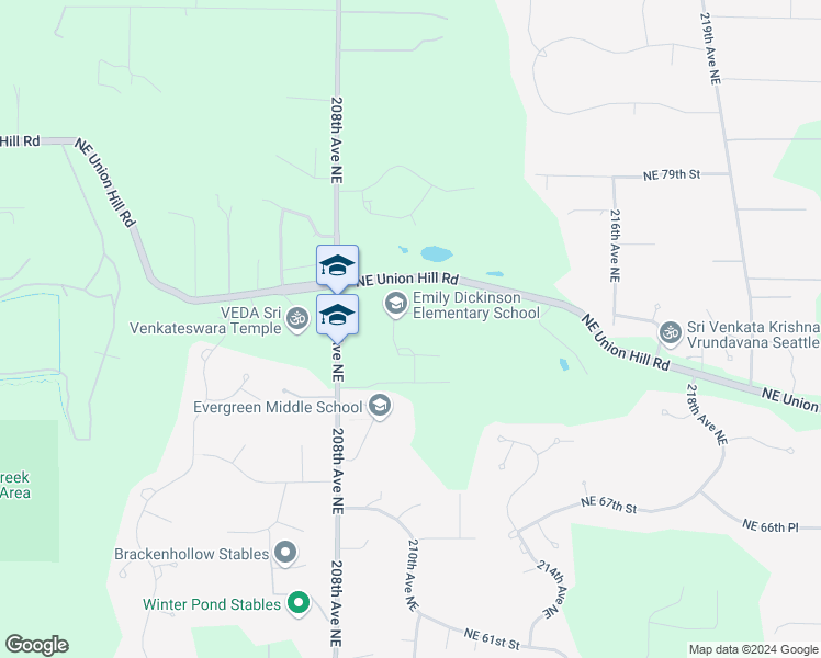 map of restaurants, bars, coffee shops, grocery stores, and more near 7040 208th Avenue Northeast in Redmond